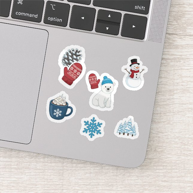 Sticker Pack d'autocollants de Paysage hivernal mignon  (Détail)