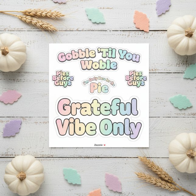 Sticker Pack d'autocollants de vacances de Thanksgiving pa (Pastel Rainbow Thanksgiving Holiday Sticker Pack)