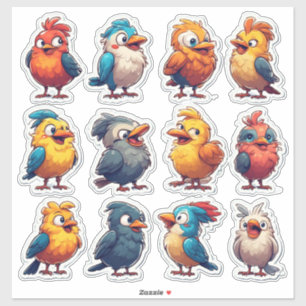 Sticker Pack d'autocollants décoratifs d'oiseaux chanteurs