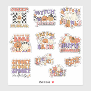 Sticker Pack d'autocollants Halloween Rétro Mignons Fantôm