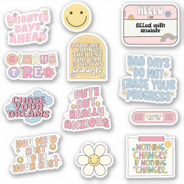 Sticker Pack d'autocollants Inspirational Mental Health (Devant)