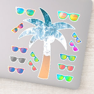 Sticker Pack d'autocollants Palm Tree & Miroir de lunettes
