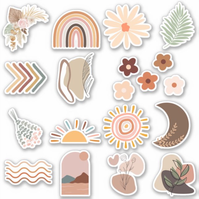 Sticker Pack d'autocollants pour bloc-notes Boho mignon #0 (Devant)