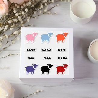 Sticker Pack d'autocollants pour moutons multicolores