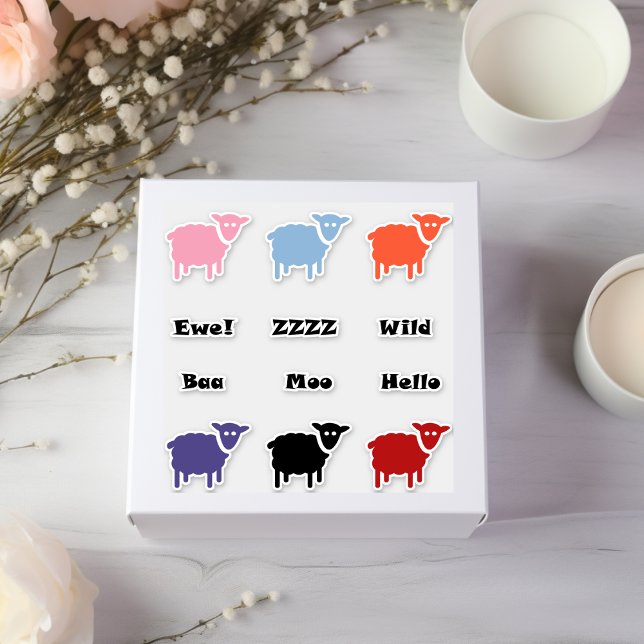 Sticker Pack d'autocollants pour moutons multicolores (Créateur téléchargé)