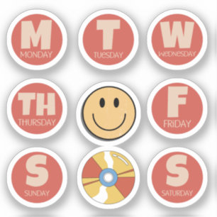 Sticker Pack d'autocollants Retro, Jours Vintages de la se