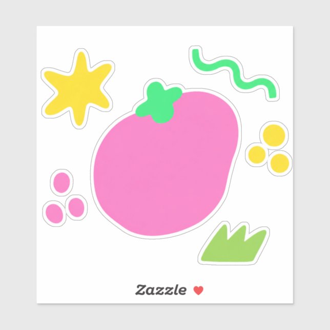 Sticker pack d'autocollants rétro kawaii (Feuille)