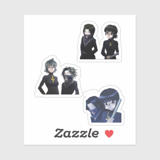 Sticker pack d'autocollants shizuku et feitan hxh anime (Feuille)