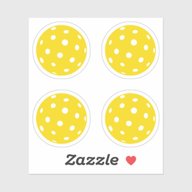 Sticker Pack de balles jaune Pickball Sport (Feuille)