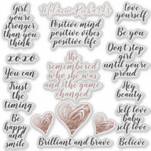 Sticker Pack de devis motivationnels Faux Rose Gold