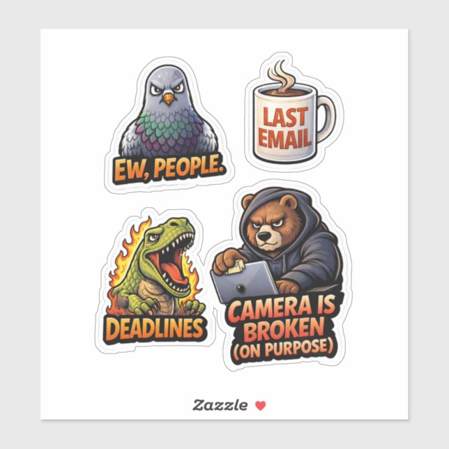 Sticker Pack de planches d'autocollants drôles pour le bur (Feuille)