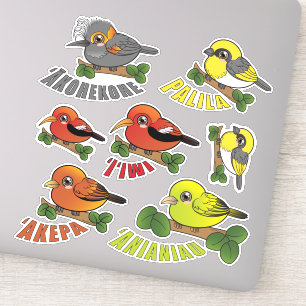 Sticker Pack d'oiseaux forestiers d'Hawaii