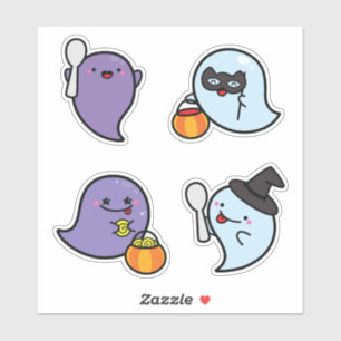 Sticker Pack Éffrayant Halloween Kawaii Ghosts