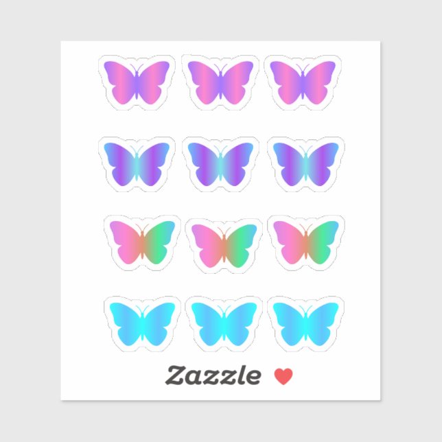 Sticker Pack papillon dégradé (Feuille)