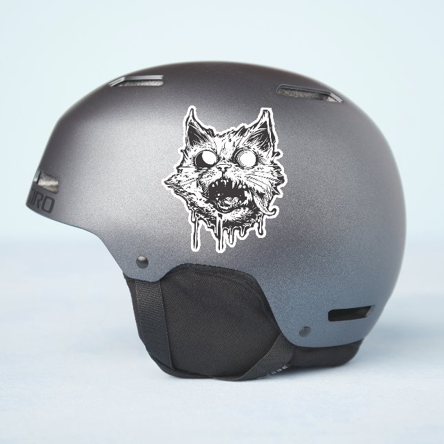 Sticker Pactées particulières : L'Oddité Feline Monochroma (Côté casque)