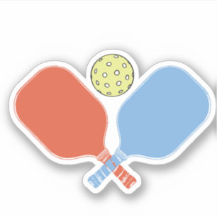 Sticker Pagaie de Pickleball Orange et Bleu