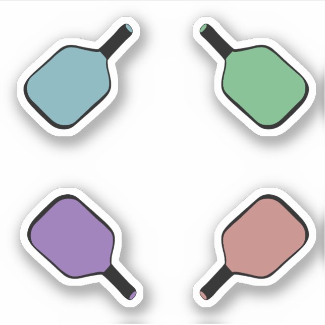 Sticker Pagaies de Pickleball colorées (Devant)
