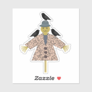 Sticker Paille d'Halloween Scarecrow et Ravens