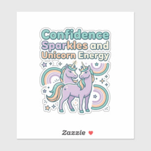 Sticker Paillettes de Confiance de Licorne et Conception d