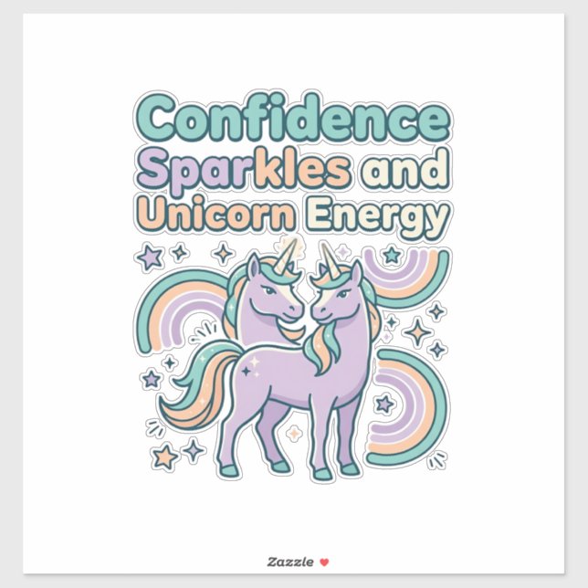 Sticker Paillettes de Confiance de Licorne et Conception d (Feuille)