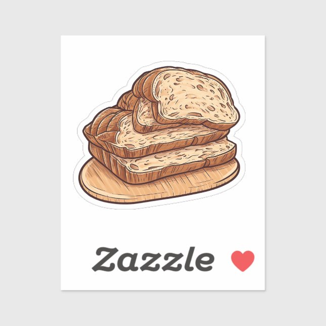Sticker Pain de dessin animé (Feuille)