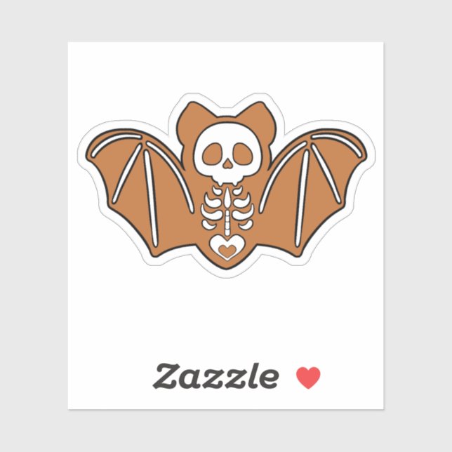 Sticker Pain d'épices Squelette Bat (Feuille)