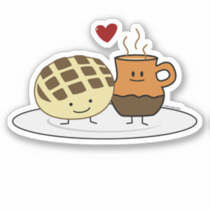 Sticker Pain sucré Chocolat chaud Pan confiture mexicaine 