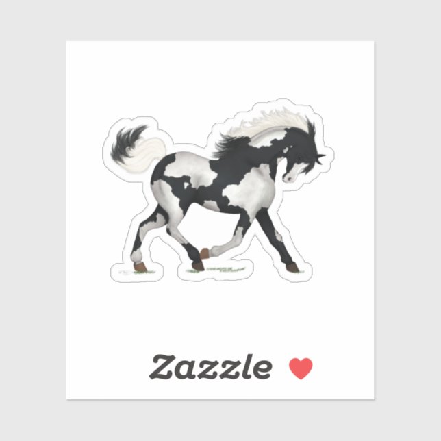 Sticker Paint Pony Pony Pony Piebald Overo Equestrian (Feuille)