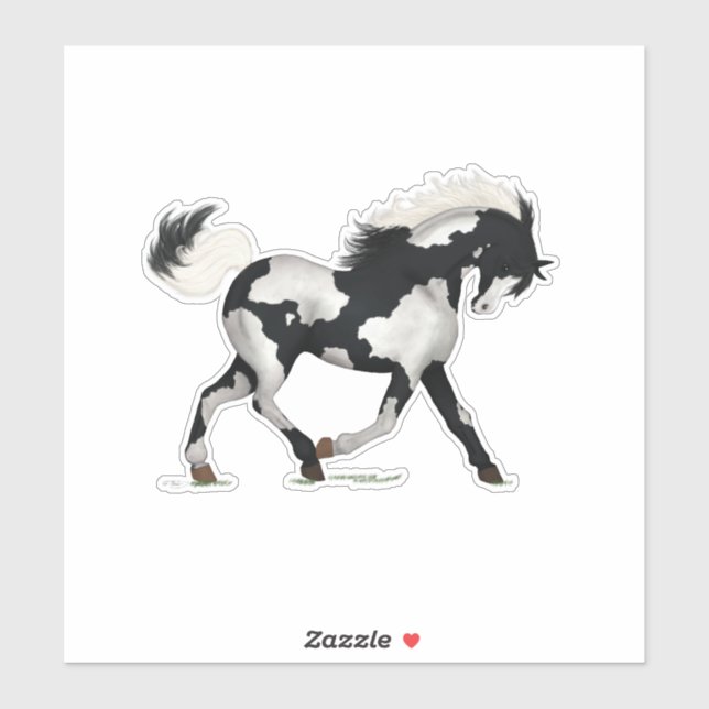 Sticker Paint Pony Pony Pony Piebald Overo Equestrian (Feuille)