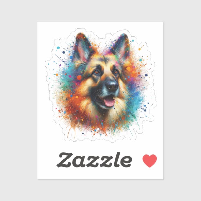 Sticker Paint Splatter berger allemand (Feuille)