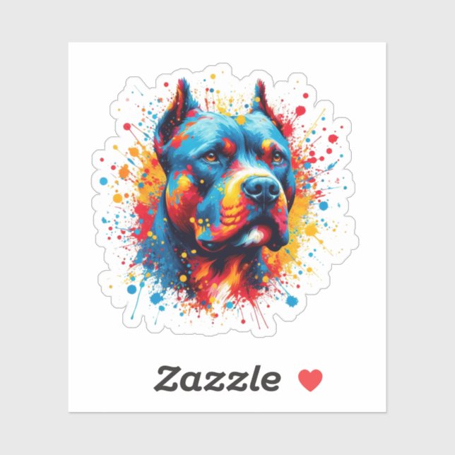 Sticker Paint Splatter Pitbull (Feuille)