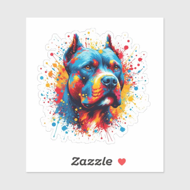 Sticker Paint Splatter Pitbull (Feuille)