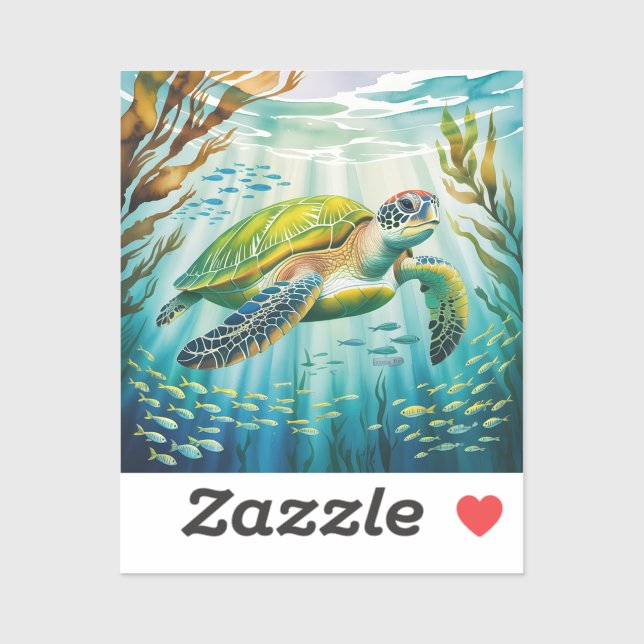 Sticker Painted Turtle (Feuille)