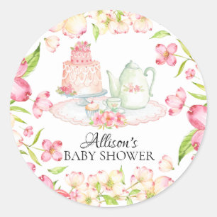 Sticker Painty Pink Floral Babal Tea Party
