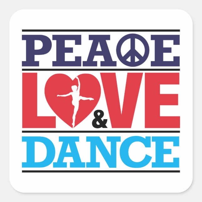 Sticker Paix, Amour et Danse (Devant)
