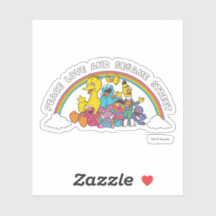 Sticker Paix, amour et sésame Street