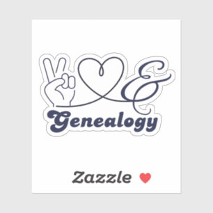 Sticker Paix, Amour & Généalogie