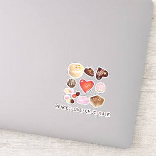 Sticker Paix personnalisée Amour Chocolat Coeur de bonbons
