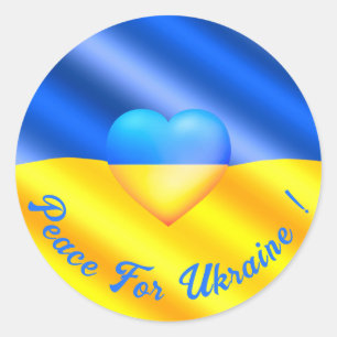 Sticker Paix pour l'Ukraine Drapeau ukrainien Libe