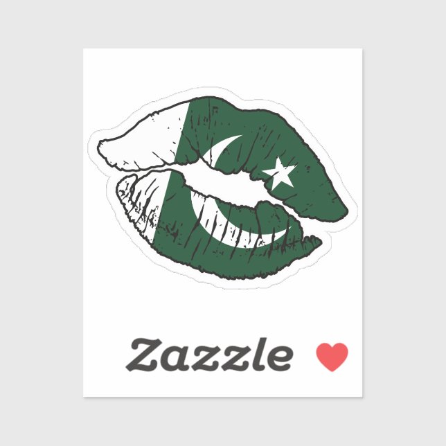 Sticker Pakistan Pakistani Lipstick Loft Drapeau (Feuille)