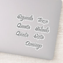 Palavras em Portugues : Dias da Semana Die Cut