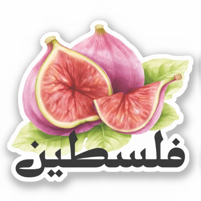 Sticker Palestine esthétique en arabe Figues Falastin (Recto)