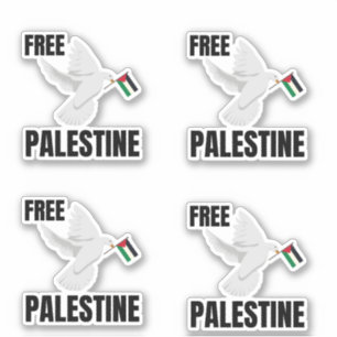 STICKER PALESTINE LIBRE AVEC PAIX DOVE
