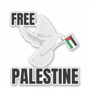 STICKER PALESTINE LIBRE AVEC PAIX DOVE