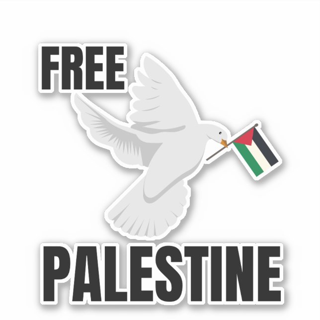 STICKER PALESTINE LIBRE AVEC PAIX DOVE (Devant)
