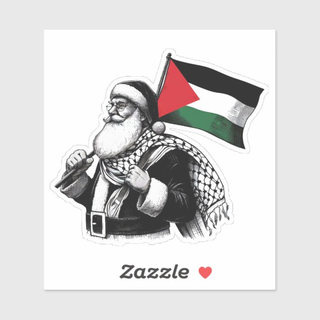 STICKER PALESTINE PÈRE NOËL STIKCER (Feuille)