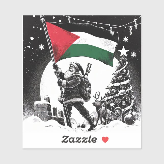 STICKER PALESTINE PÈRE NOËL STIKCER (Feuille)