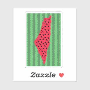 STICKER PALESTINE WATERMELON CARTE DU DRAPEAU