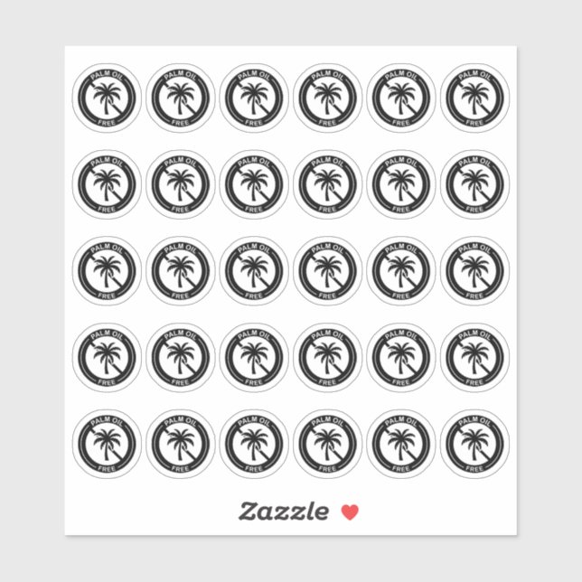 Sticker Palm Oil Free Wedding Place Card Mini Food Allergy (Feuille)