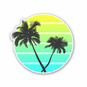 Sticker Palmiers de Plage Retro